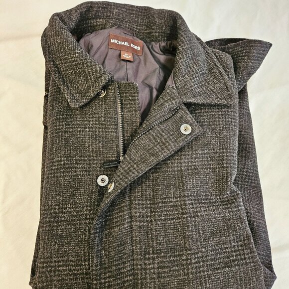 Men's Michael Kors Wool Blend Overcoat Size XL Medium Tweed Knee Length - Picture 12 of 13